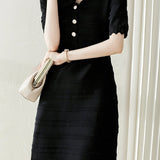 V - neck knitted dress