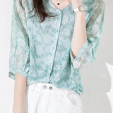 Jacquard chiffon shirt