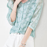 Jacquard chiffon shirt