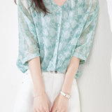 Jacquard chiffon shirt