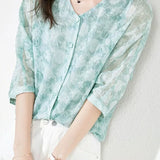 Jacquard chiffon shirt