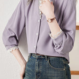 Lace-Spliced Shirt