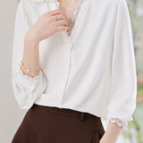 Lace-Spliced Shirt