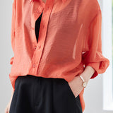 Solid Color Drop Shoulder Tencel Shirt