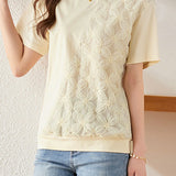 Lace - spliced T - shirt with a sense of design