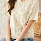 Lace - spliced T - shirt with a sense of design