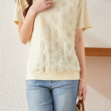 Lace - spliced T - shirt with a sense of design