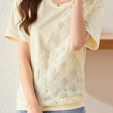 Lace - spliced T - shirt with a sense of design