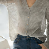 Comfortable V - neck Cardigan