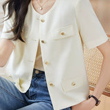 Chanel-Style Short Sleeve Jacket