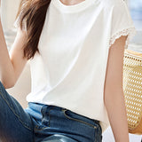 Elegant Lace Patchwork T-Shirt