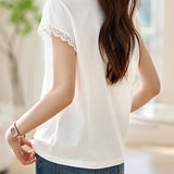 Elegant Lace Patchwork T-Shirt