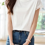 Elegant Lace Patchwork T-Shirt