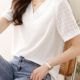 Fashionable V-Neck Short Sleeve