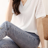 Fashionable V-Neck Short Sleeve