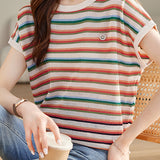 Colorful Striped Knit Sweater