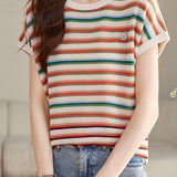 Colorful Striped Knit Sweater