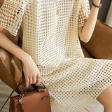 Polka Dot Hollow-Out Dress