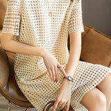 Polka Dot Hollow-Out Dress