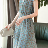 French Style Chiffon Floral Dress