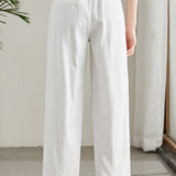 Casual Straight-Leg Cropped Pants