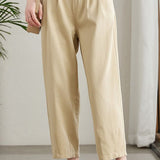 Casual Straight-Leg Cropped Pants