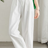 Casual Straight-Leg Cropped Pants