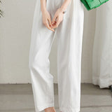 Casual Straight-Leg Cropped Pants