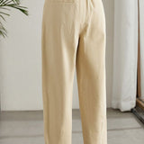 Casual Straight-Leg Cropped Pants