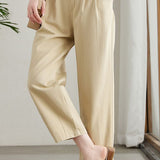 Casual Straight-Leg Cropped Pants