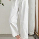 Casual Straight-Leg Cropped Pants