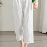 Casual Straight-Leg Cropped Pants