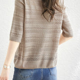 Solid Color Simple Knit Top