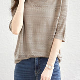 Solid Color Simple Knit Top