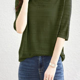 Solid Color Simple Knit Top