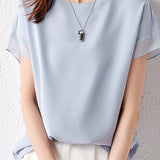 Fashionable Chiffon Short Sleeve Top