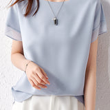 Fashionable Chiffon Short Sleeve Top