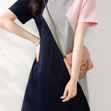 Casual Color Block T-Shirt Dress