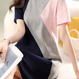 Casual Color Block T-Shirt Dress