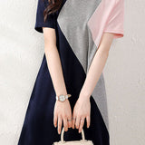 Casual Color Block T-Shirt Dress