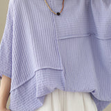 Loose Batwing Sleeve Linen-Look T-Shirt