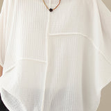 Loose Batwing Sleeve Linen-Look T-Shirt