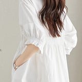 Asymmetrical Pleated Shirt Dress