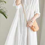 Asymmetrical Pleated Shirt Dress