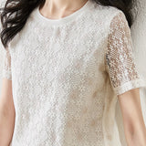 Crochet Lace Short Sleeve Top