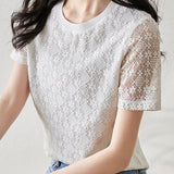 Crochet Lace Short Sleeve Top