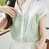 Minimalist Chic Spliced Shirt