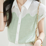 Minimalist Chic Spliced Shirt