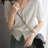 Minimalist Hollow-Out Knit Top