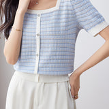 Fashionable Shiny Yarn Knit Top